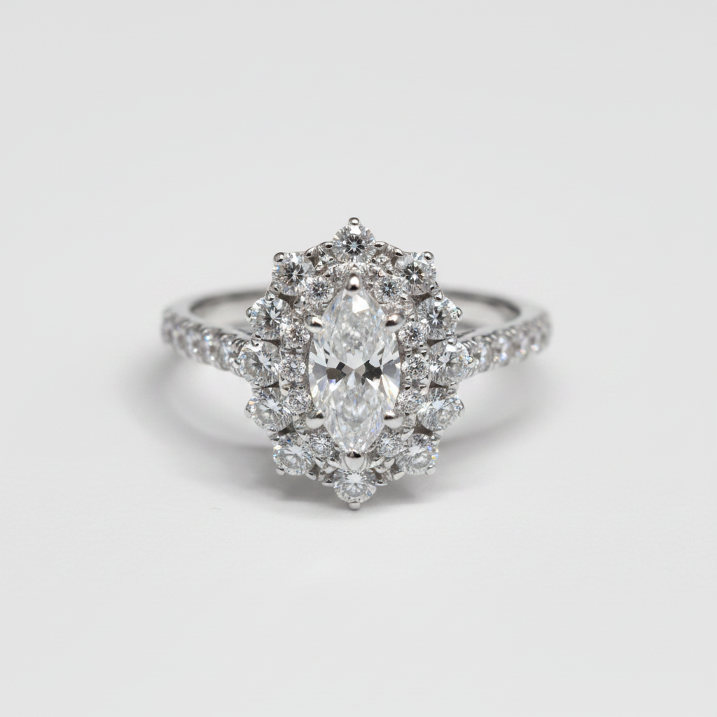 Marquise Halo Ring