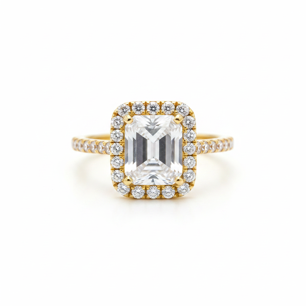 Square Halo Diamond Ring