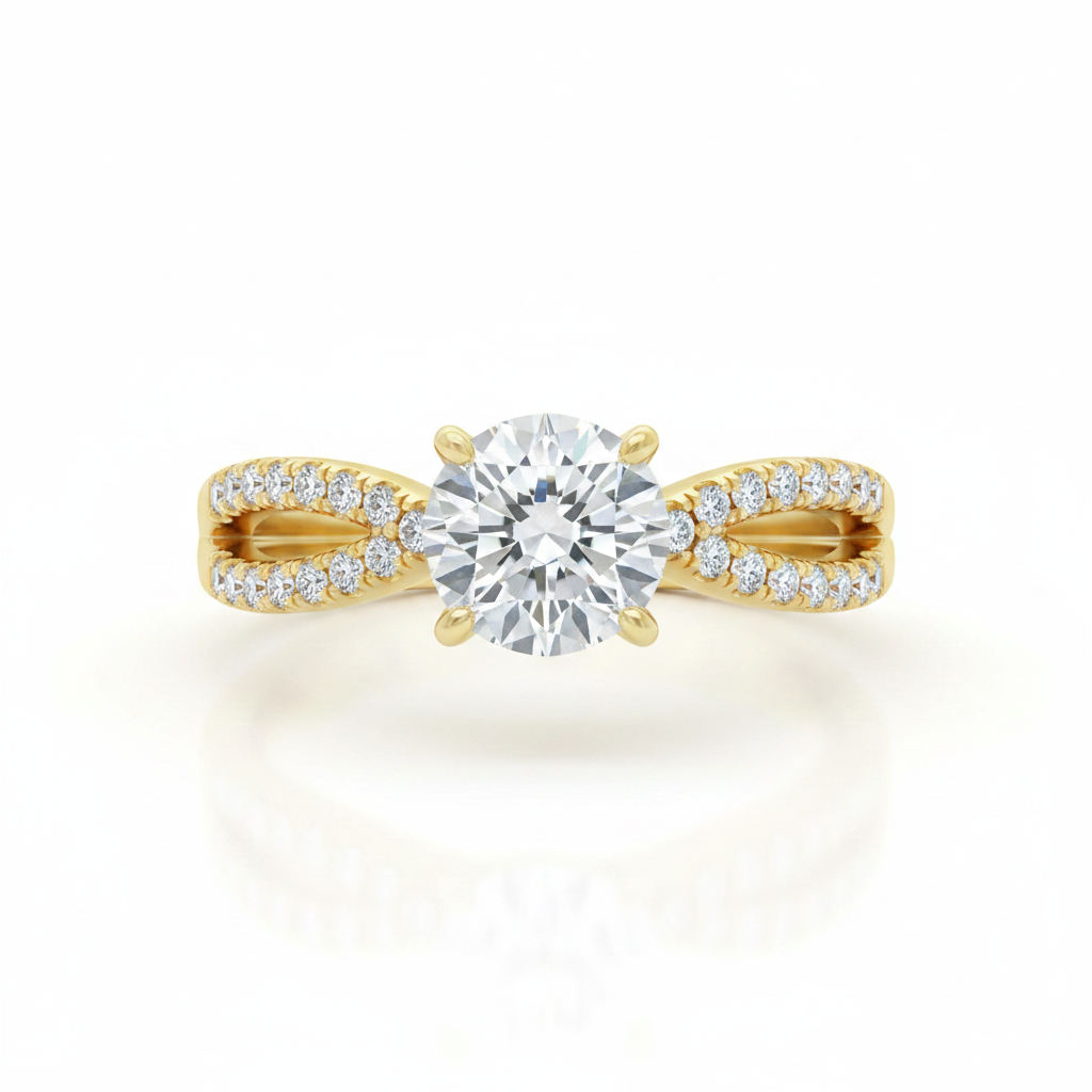 Twist Band Diamond Ring