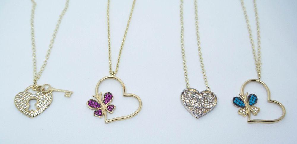 Heart & Key Necklace Set